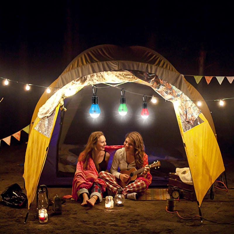 Jarxin Led Camping Lantern USB Rechargeable,Outdoor Tent Lights for Camping Hanging,Kids with Clip Hook Camping Flashlight (4 Packs Colored) - Image 5